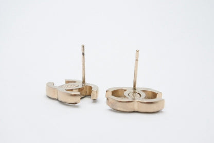 Chanel CC Logo Gold Glitter Earrings Metal — view 5