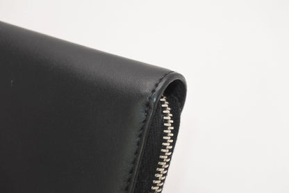 Fendi FF Logo Round Zip Wallet Leather Black Brown Silver — view 5