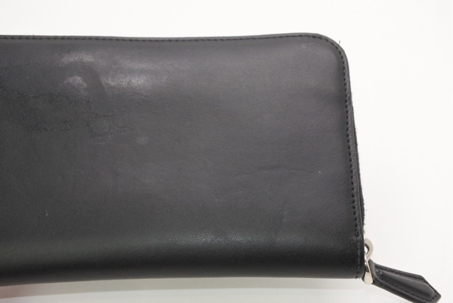 Fendi FF Logo Round Zip Wallet Leather Black Brown Silver — view 8