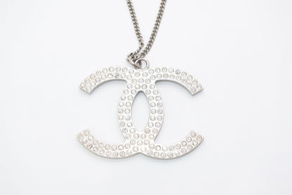 Chanel 01P CC Logo Necklace 01 Rhinestone Metal — view 2
