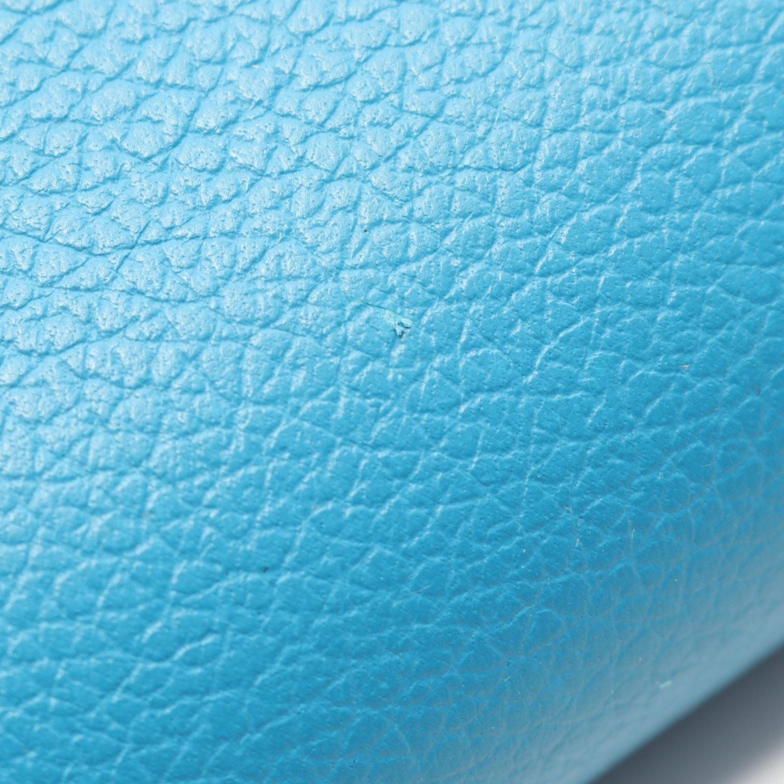 Hermes Round Wallet Azap Compact Silk in Blue Zanzibar Leather — view 7
