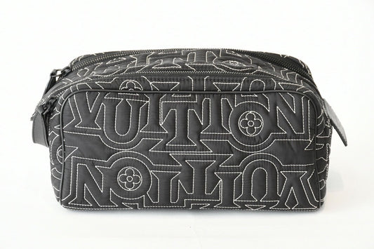 Louis Vuitton Snow Capsule Collection Dopp Kit Nylon Black Handbag