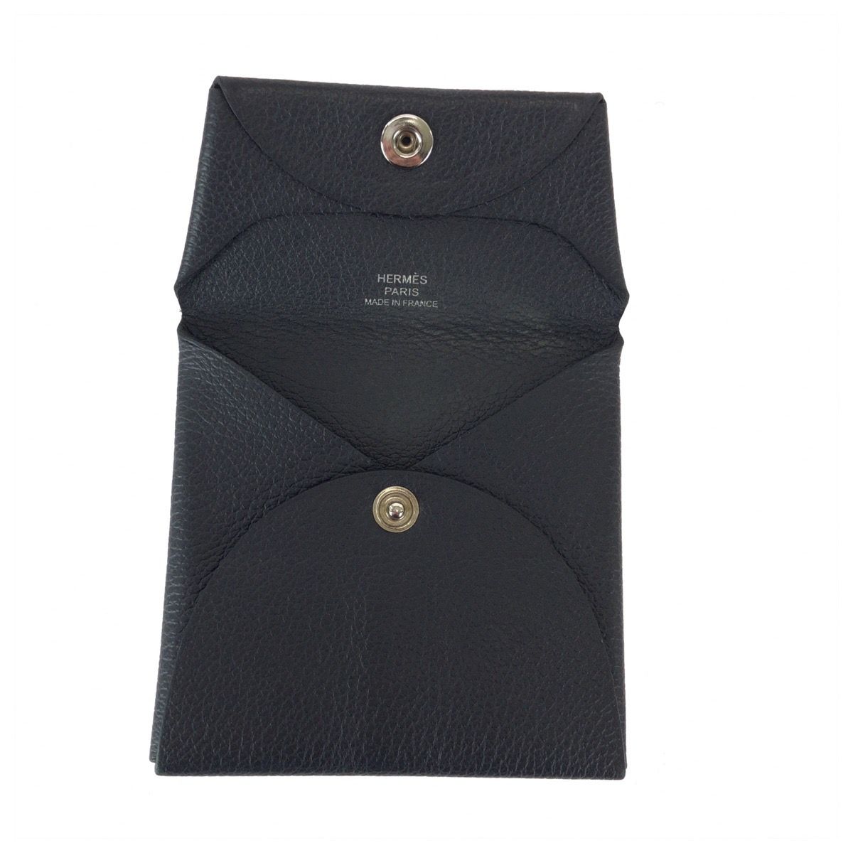 Hermes Bastia Black Silver Veau Epsom Coin Purse — view 6