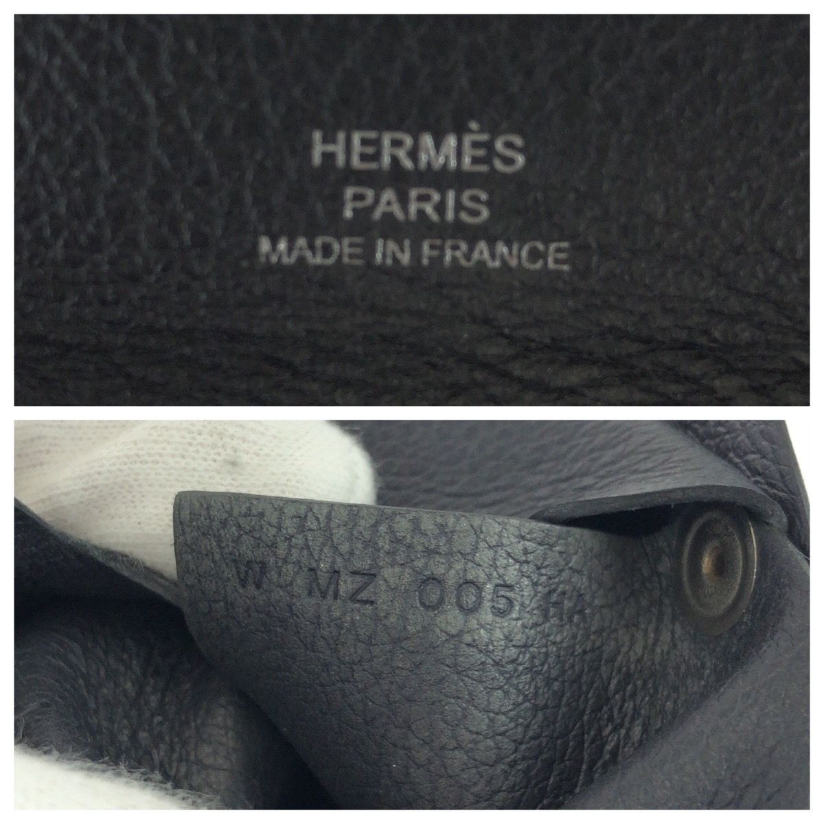 Hermes Bastia Black Silver Veau Epsom Coin Purse — view 5