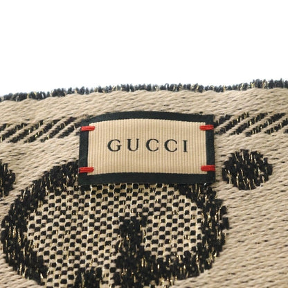 Gucci GG Wool Lame Jaguar Scarf Black Ivory Ivoryblack — view 4