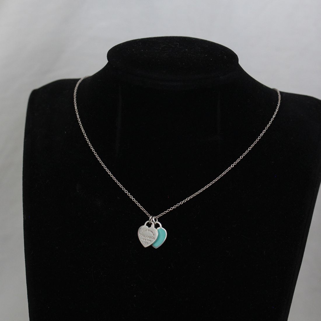 Tiffany & Co. Twin Heart Necklace Blue — view 4
