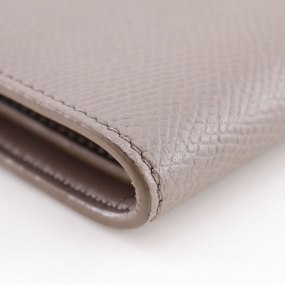 Celine Strap Wallet Leather Grey Bifold Greige — view 4