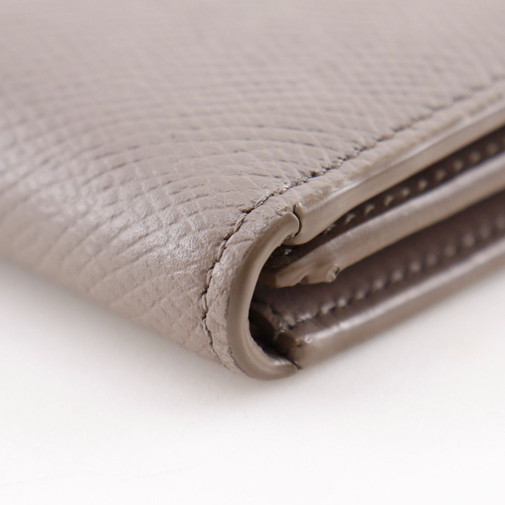 Celine Strap Wallet Leather Grey Bifold Greige — view 5