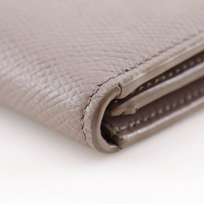 Celine Strap Wallet Leather Grey Bifold Greige — view 5