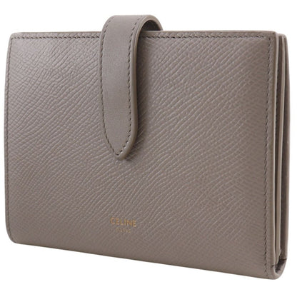 Celine Strap Wallet Leather Grey Bifold Greige — view 2