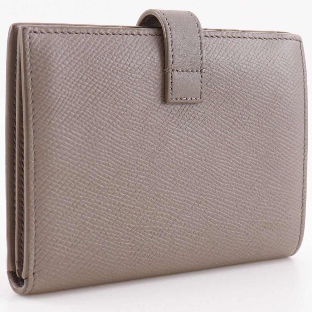 Celine Strap Wallet Leather Grey Bifold Greige — view 3