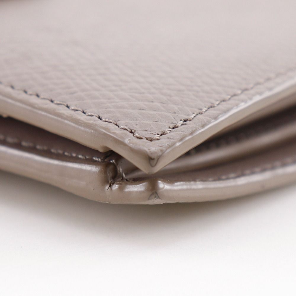 Celine Strap Wallet Leather Grey Bifold Greige — view 6