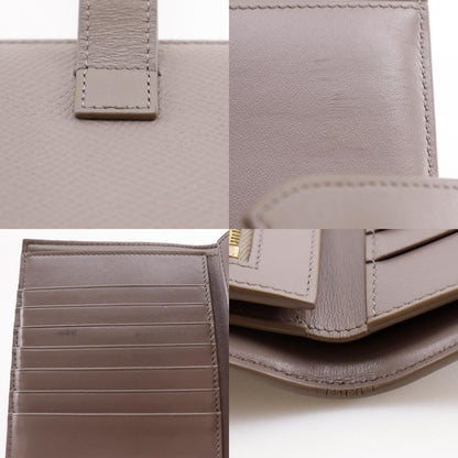Celine Strap Wallet Leather Grey Bifold Greige — view 9