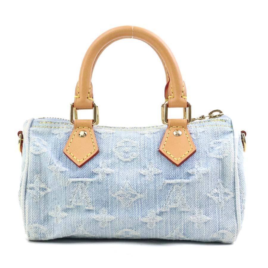Louis Vuitton Shoulder Bag Monogram Denim Nano Speedy Sky Blue — view 3