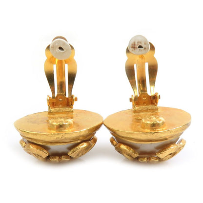 Chanel Earrings CC Logo Gold Off-white — view 6