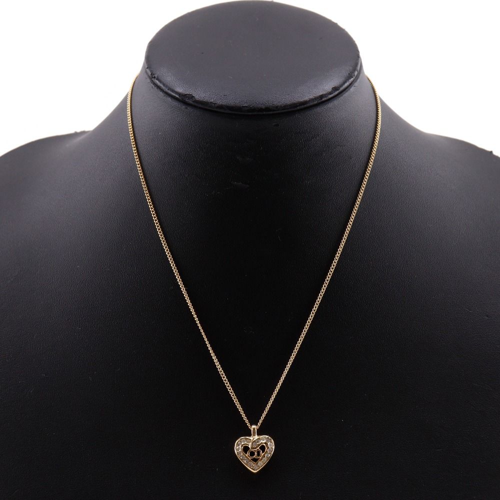 Dior CD Heart Earrings Set Gold Plated Necklace — view 3
