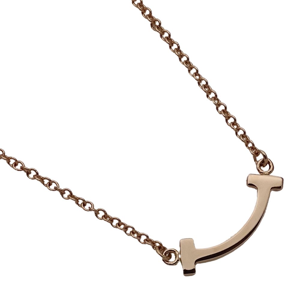 Tiffany & Co. Necklace T Smile Mini Pink Gold — view 3
