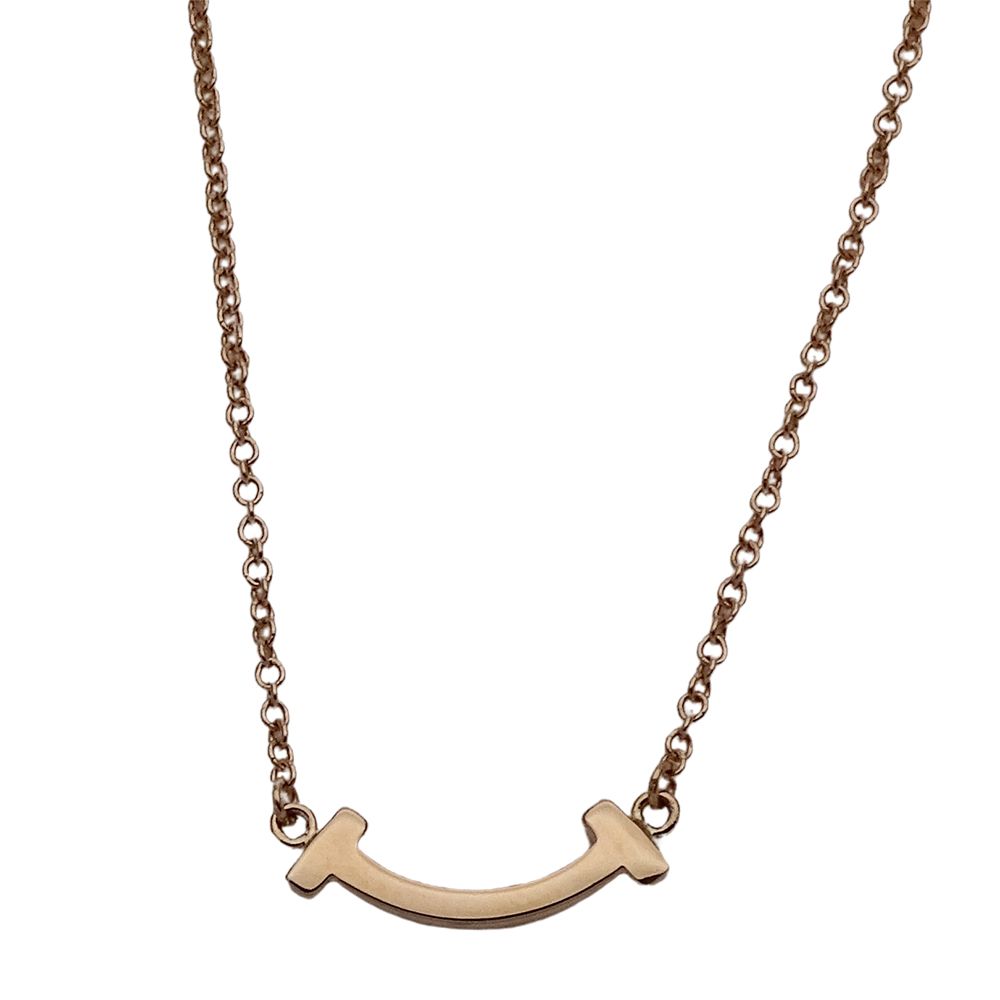Tiffany & Co. Necklace T Smile Mini Pink Gold — view 4