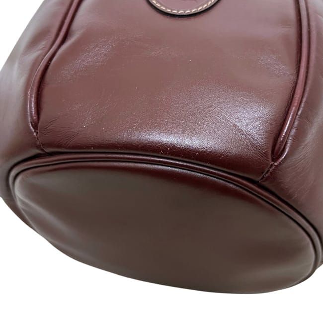 Cartier Drawstring Shoulder Bag Gold Must Bordeaux — view 8