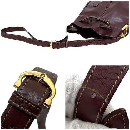 Cartier Drawstring Shoulder Bag Gold Must Bordeaux — view 4
