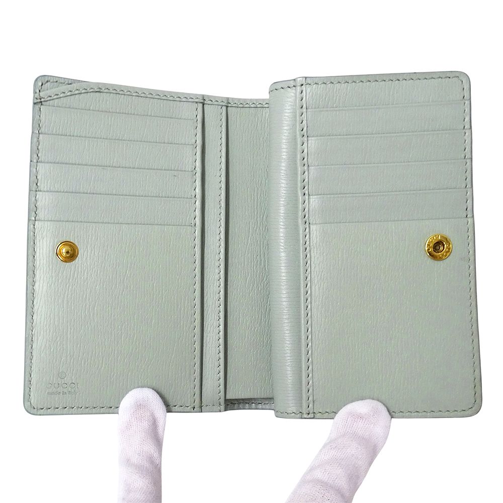 Gucci Wallet Bifold Leather Mint Green Logo — view 4