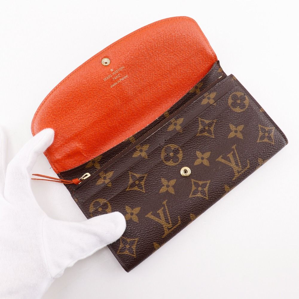 Louis Vuitton Emily Monogram Canvas Brown Orange Long — view 6