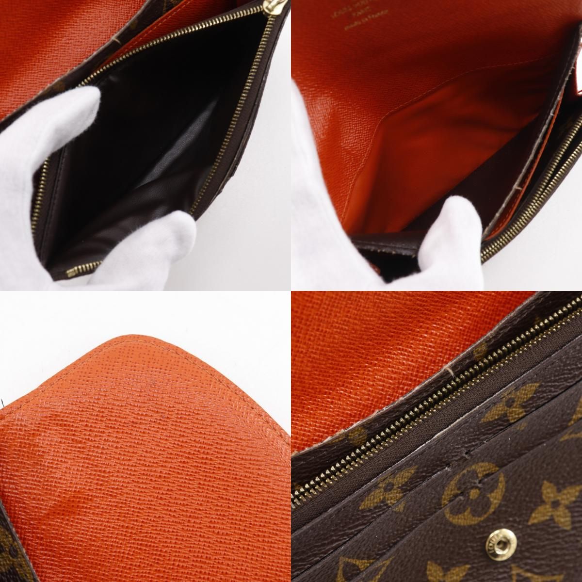 Louis Vuitton Emily Monogram Canvas Brown Orange Long — view 8