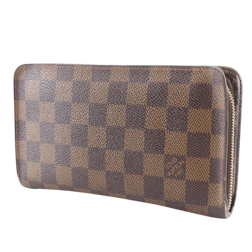 Louis Vuitton Porte Monet Zip Damier Canvas Brown Long — view 2