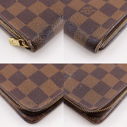Louis Vuitton Porte Monet Zip Damier Canvas Brown Long — view 4