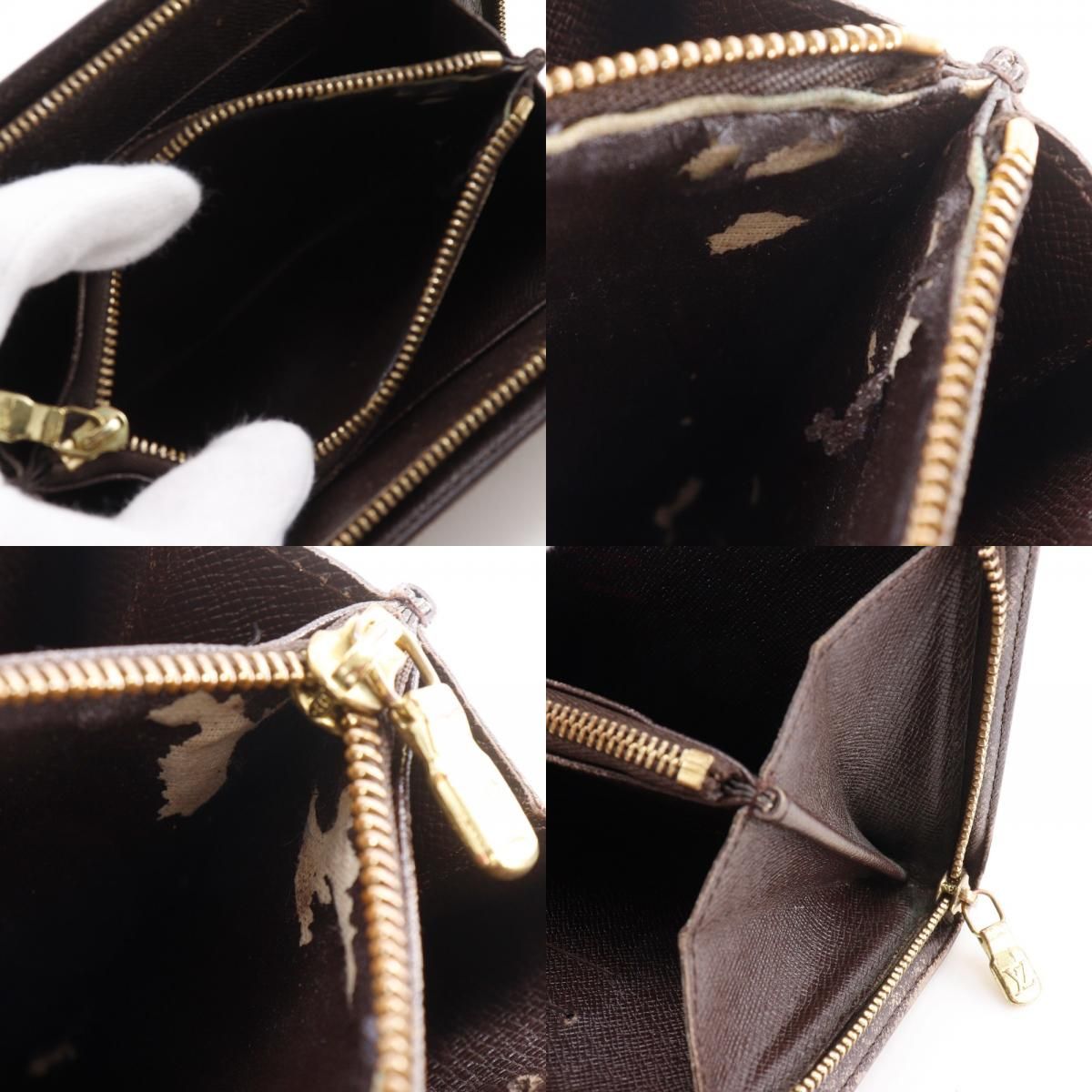Louis Vuitton Porte Monet Zip Damier Canvas Brown Long — view 8