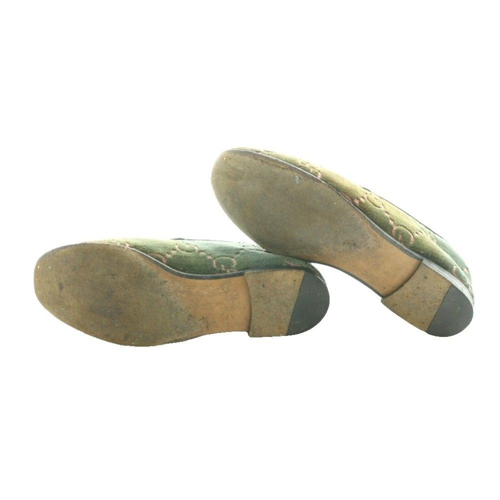 Gucci GG Pattern Horsebit Loafers Moccasins Khaki SS OS 35 — view 6