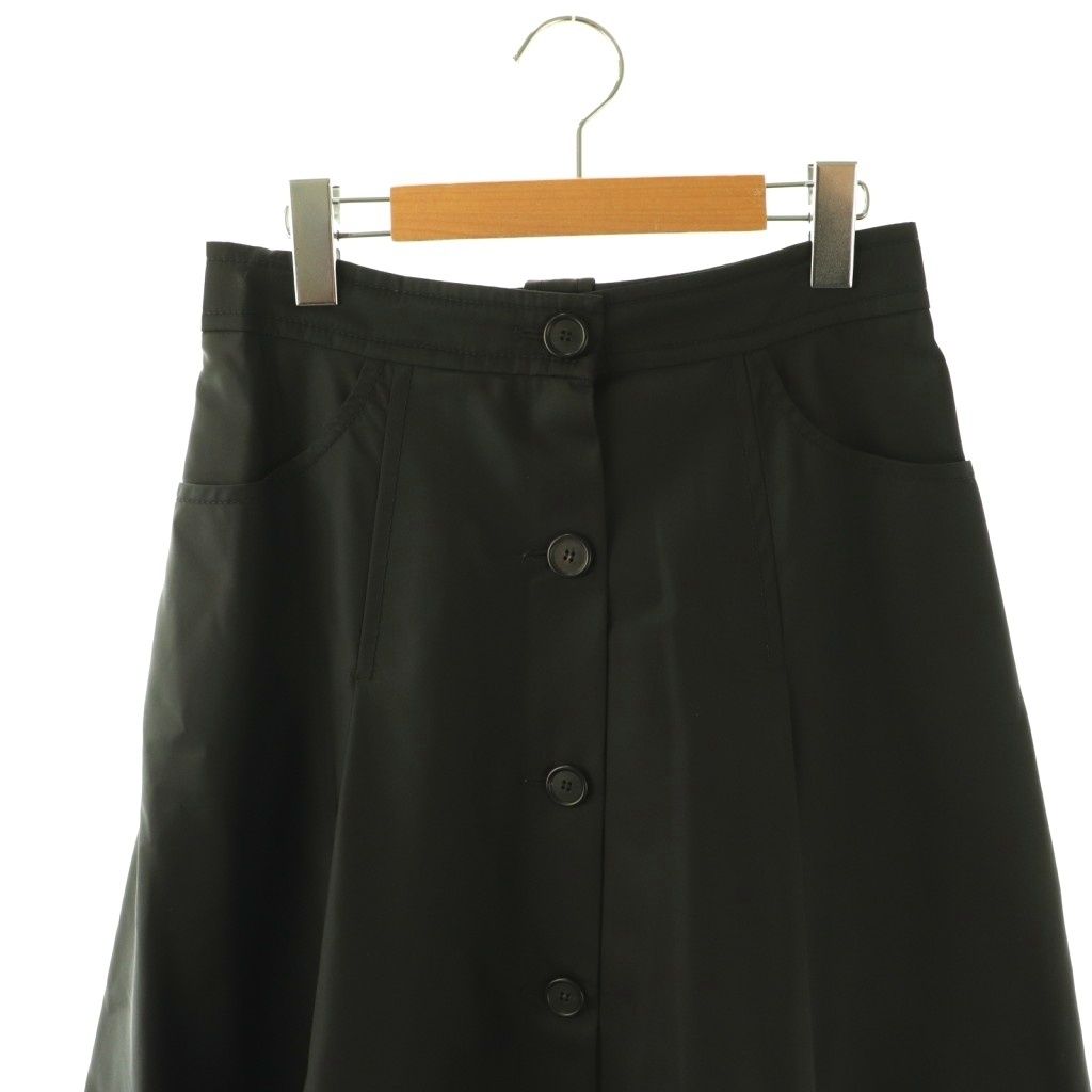 Prada Front Button Mid Mole Long Black Skirt — view 3
