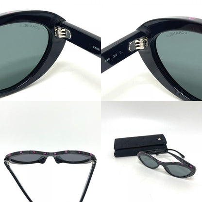 Chanel Sunglasses CC Logo Acetate Black Pink — view 9