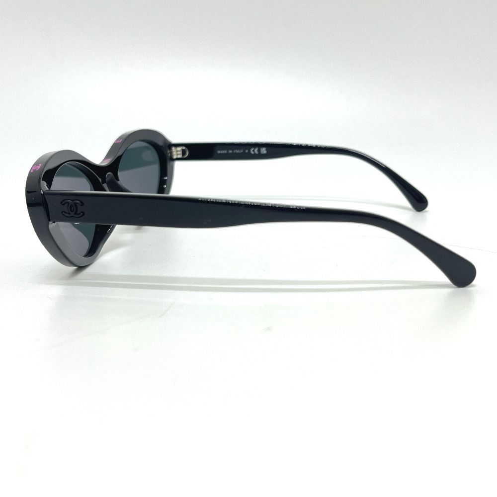 Chanel Sunglasses CC Logo Acetate Black Pink — view 3