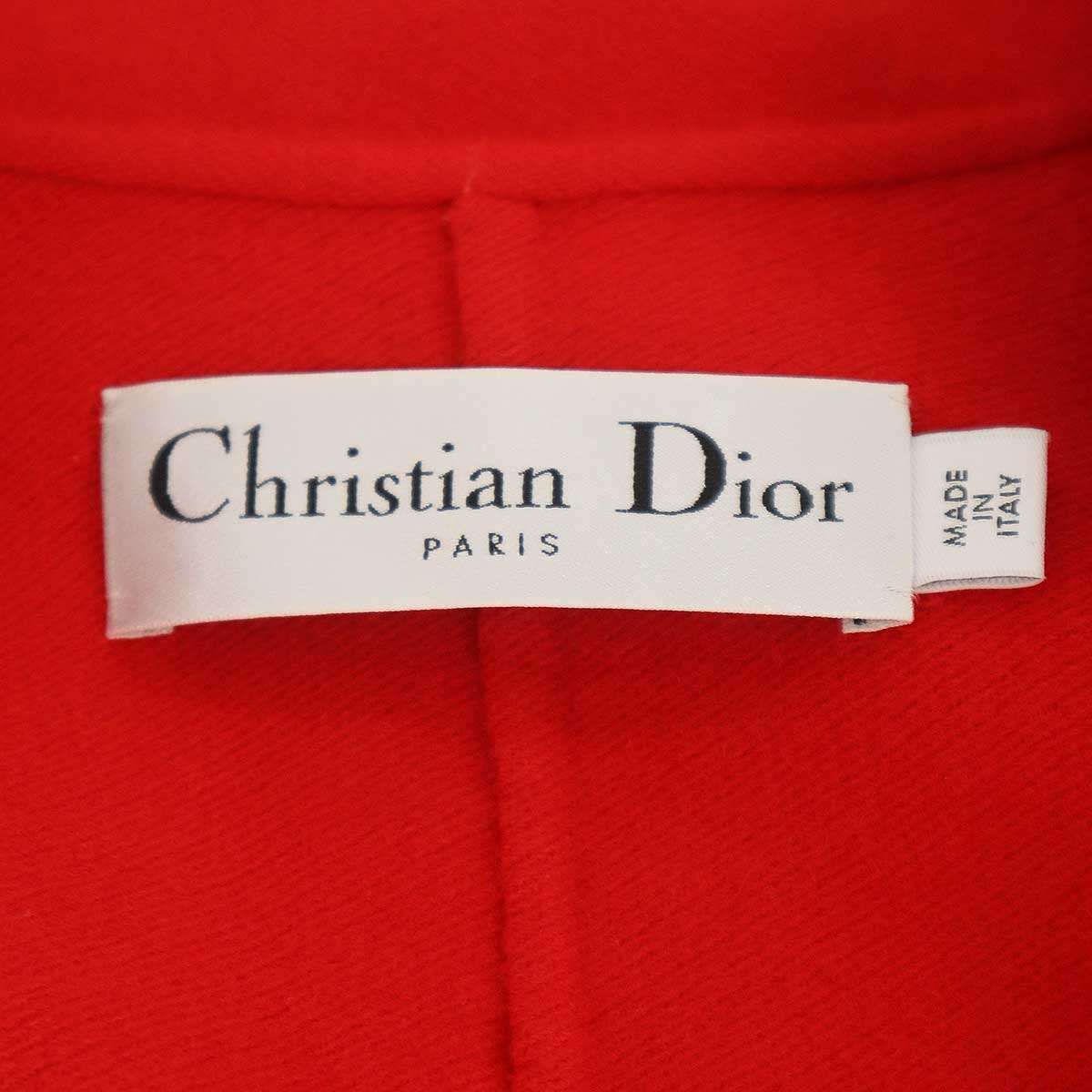 Dior Resort Double Face Cashmere Long Coat Red 34 — view 3