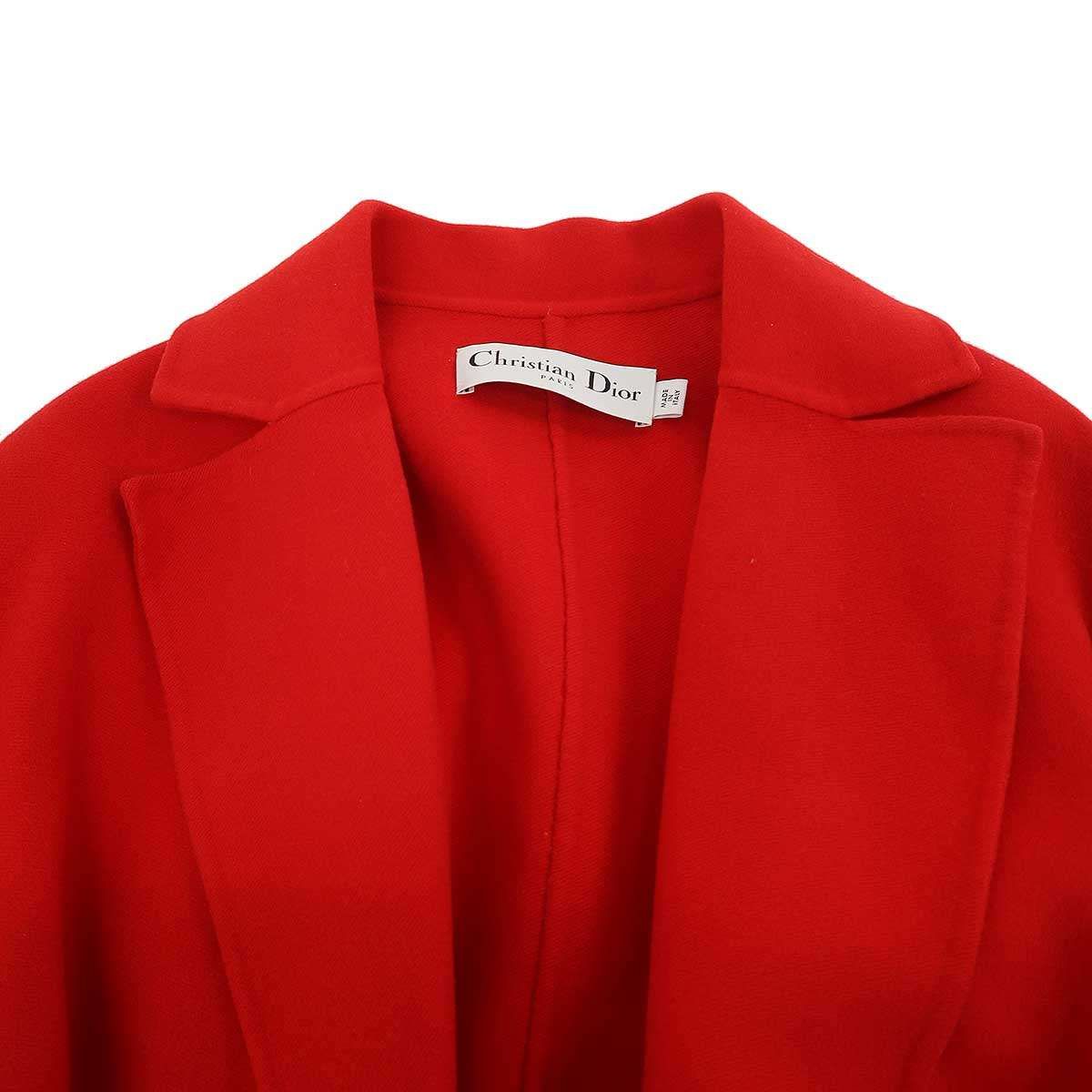 Dior Resort Double Face Cashmere Long Coat Red 34 — view 4