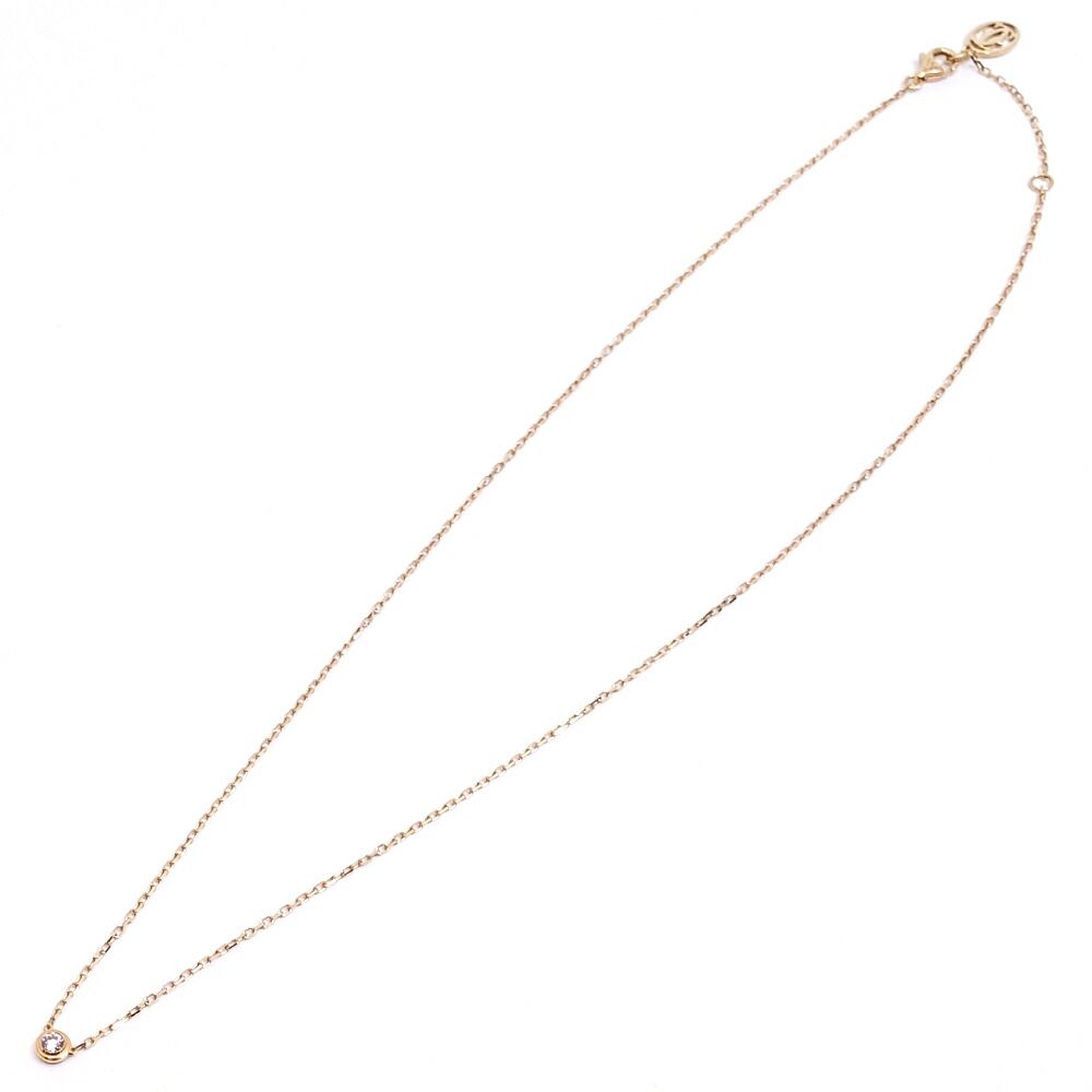 Cartier 18K Pink Gold Damier SM Diamond Necklace — view 3