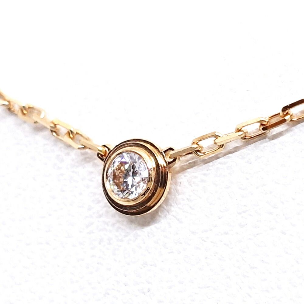 Cartier 18K Pink Gold Damier SM Diamond Necklace — view 2