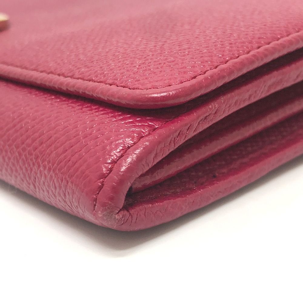 Bvlgari Wallet Logo Clip Leather Red — view 5