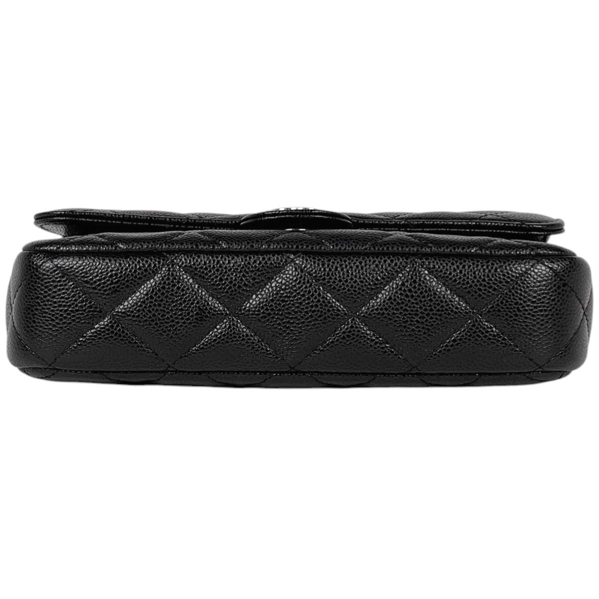 Chanel CC Logo Chain Wallet Quilted Caviar Leather Black — view 5