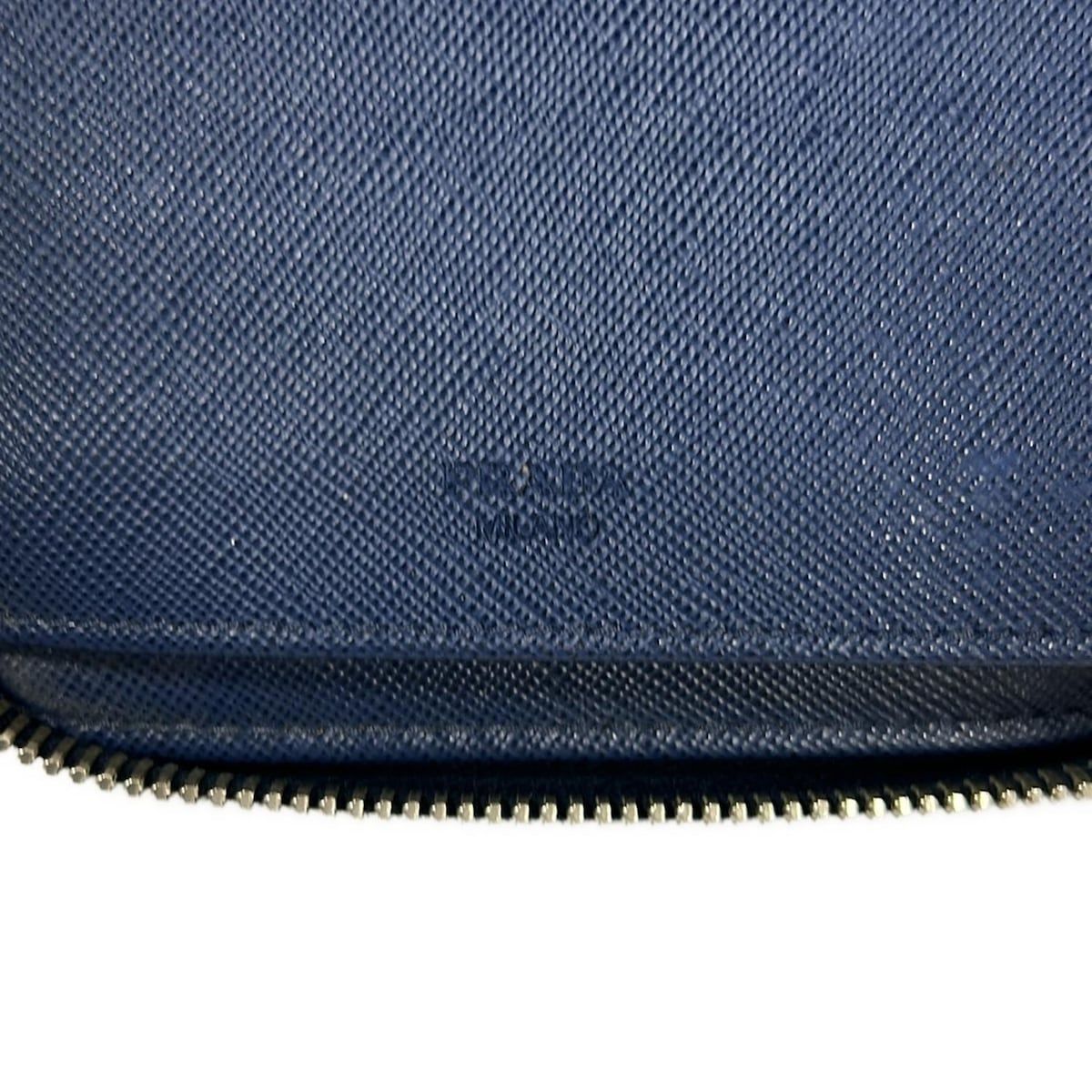 Prada Wallet Navy Double Zip Organizer Around Leather — view 8