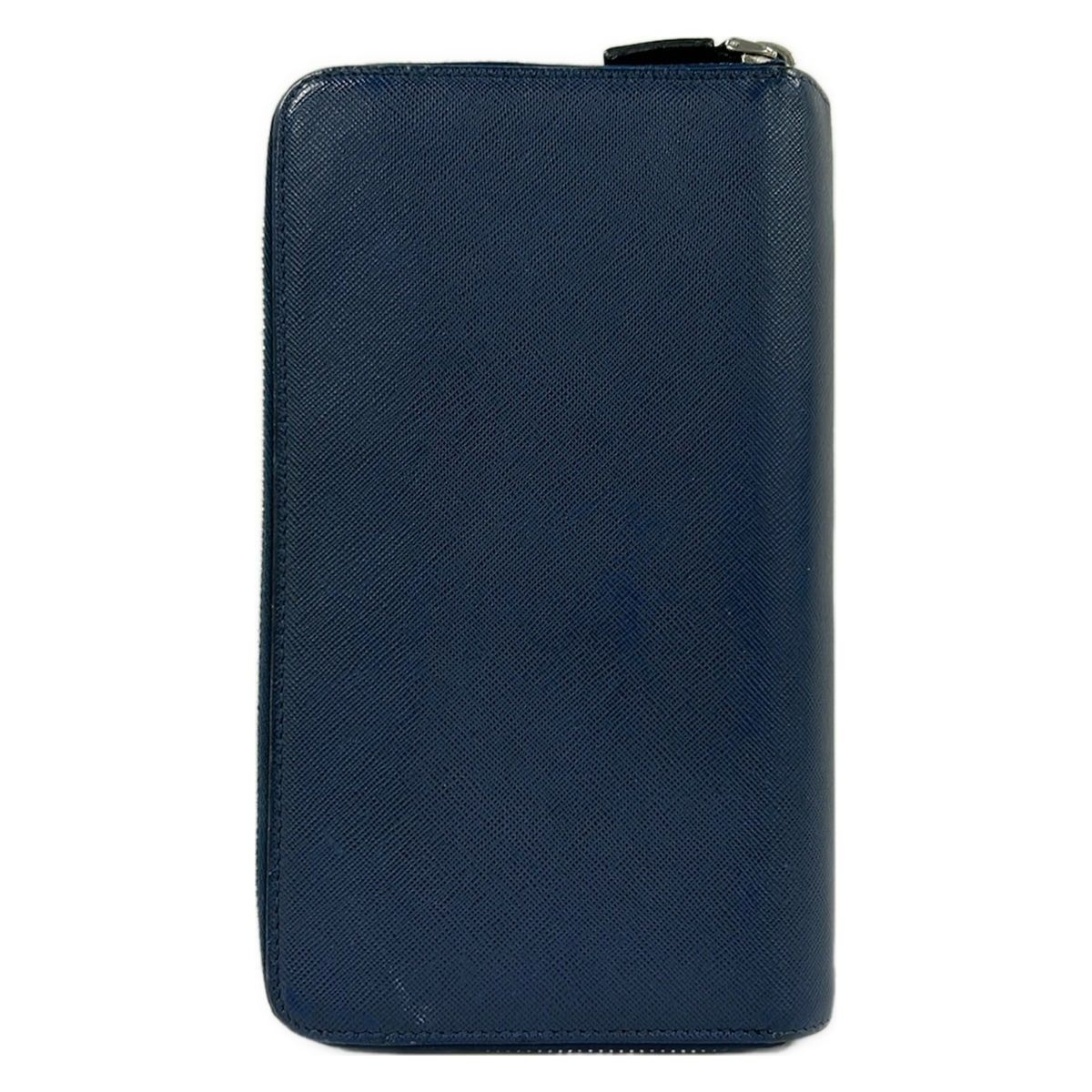 Prada Wallet Navy Double Zip Organizer Around Leather — view 2