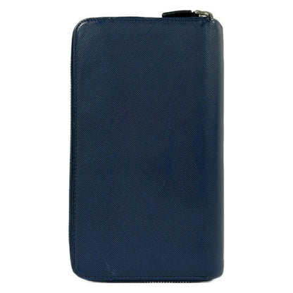 Prada Wallet Navy Double Zip Organizer Around Leather — view 2