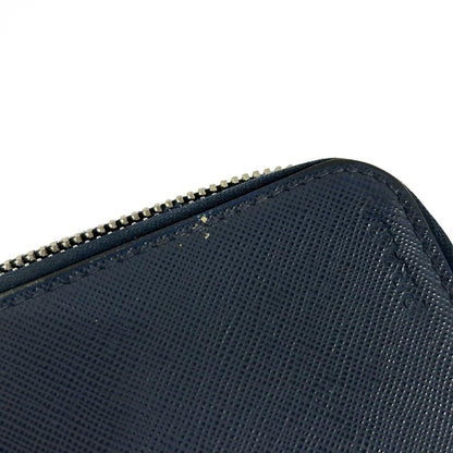Prada Wallet Navy Double Zip Organizer Around Leather — view 7