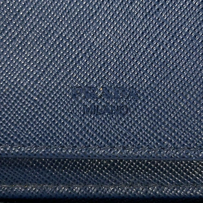 Prada Wallet Navy Double Zip Organizer Around Leather — view 6