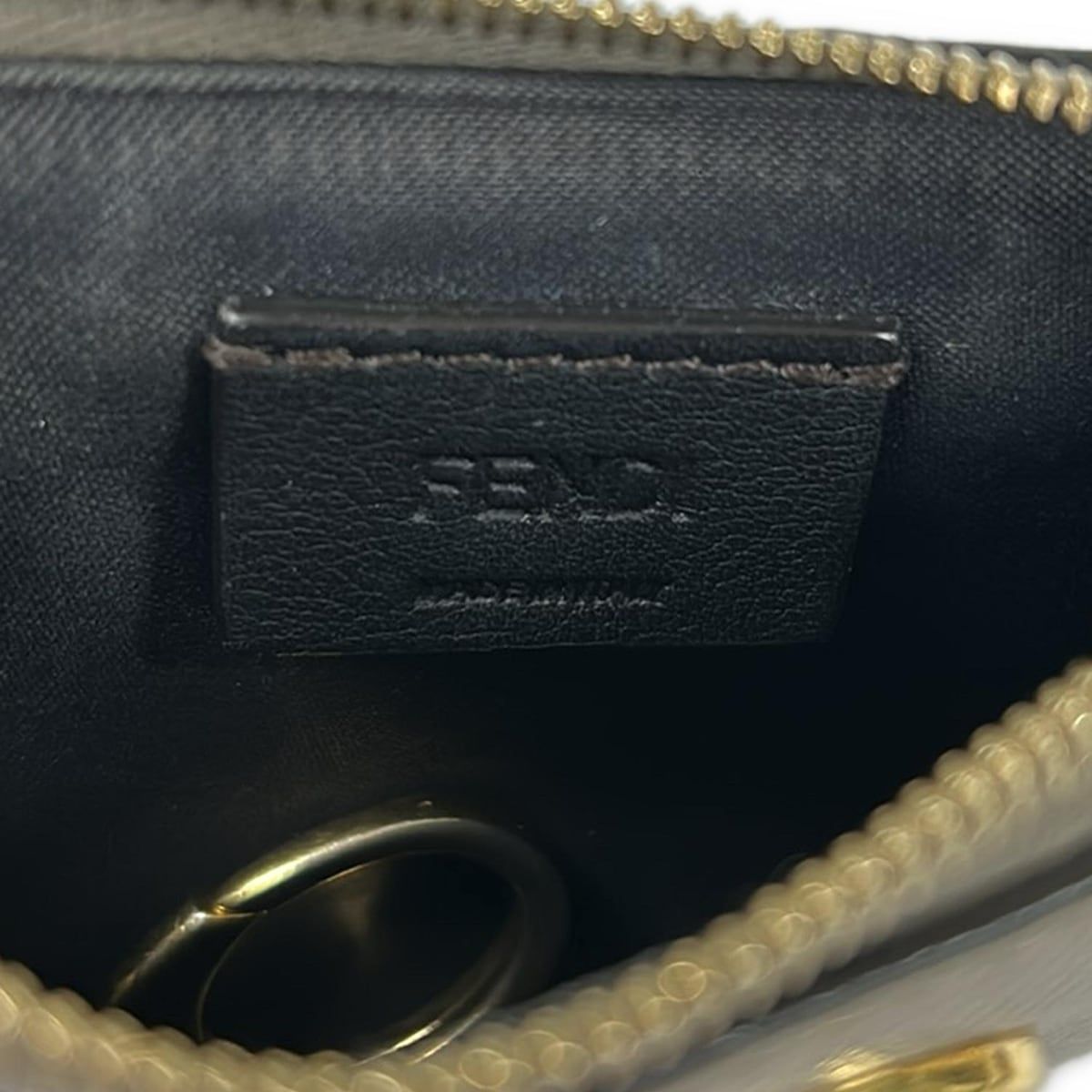 Fendi Card Case F's Beige with Key Ring Leather — view 4