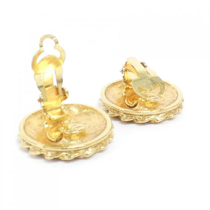 Chanel Vintage Earrings Gold Crystal — view 9