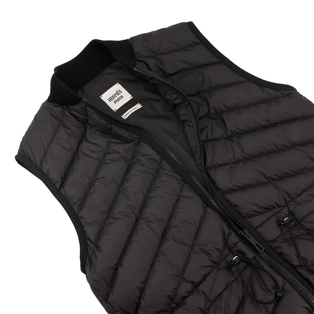 Hermes Down Vest with Clou de Selle Patch 34 Black — view 4