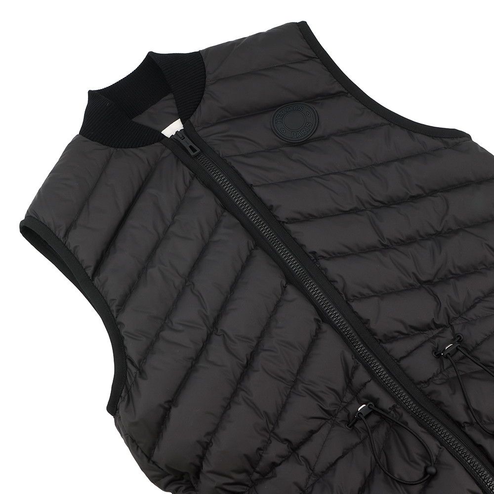 Hermes Down Vest with Clou de Selle Patch 34 Black — view 3