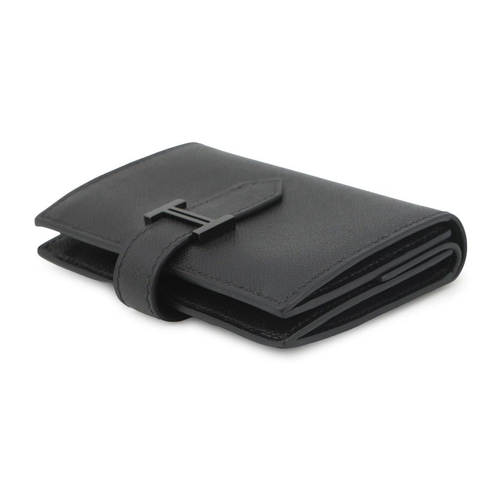 Hermes Card Case Bearn Mini Coin Purse Monochrome Black Vo Madame — view 2
